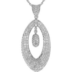 Royal 14K White Gold 1.45 Carat Round Diamond Pendant Oval Pave Set Diamond Necklace For Wedding, Oval Diamond Necklace With Pave Setting For Wedding, Round Diamond Pendant, Royal Jewelry, Diamond Shape, White Gold Diamonds, Diamond Pendant, Round Diamond, Diamond Shapes