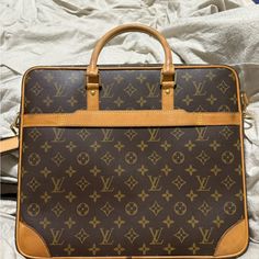 Near Perfect Condition! All Flaws Are Pictured! Retails For Over $2k! Never Used Personally, Was Given As A Gift, Previous Owner Barely Used As Well. I Do Have A Duster Bag For It! Classic Formal Bag With Monogram Print, Classic Monogram Print Bags For Formal Occasions, Classic Formal Monogram Print Bag, Laptop Bag, Louis Vuitton Monogram, Bag Lady, Louis Vuitton, Monogram, Red