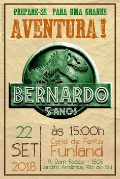 a poster for an event with a dinosaur on the front and words in spanish above it