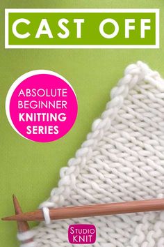 the knitting book has an image of a knitted blanket and two knitting needles in front of it