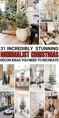 christmas decor ideas Simple Rustic Christmas Tree Decorations, Diy Holiday Home Decor Craft Ideas, Natural Christmas Decor Ideas Farmhouse, Farmhouse Modern Christmas Decor, Decorating For Holidays, Holiday Indoor Decor, Uncluttered Christmas Decor, Elegant Simple Christmas Decor