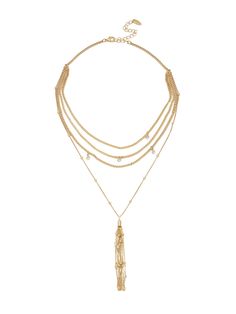 Layered Chain Drop Tassel Necklace Bohemian Multi-strand Double Chain Necklace, Multi-strand Gold Plated Chain Jewelry, Bohemian Multi-strand Layered Necklace With Double Chain, Bohemian Gold Layered Necklaces, Gold Multi-strand Charm Necklaces, Gold Plated Multi-strand Necklaces For Layering, Gold Multi-strand Charm Necklace, Gold Bohemian Chain Necklace For Layering, Bohemian Gold Clavicle Chain Necklace