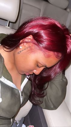 Burgundy Natural Hair, Pinkish Red Hair, Strawberry Red Hair, Burgundy Red Hair, Pressed Natural Hair, Magenta Hair, Silk Press Natural Hair