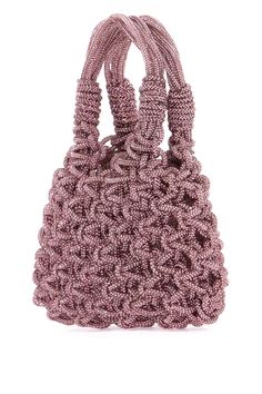 The mini Vannifique bag by Hibourama is hand-woven and studded with micro crystals. It features a double top handle and is unlined for a sleek look. Composition: 100% RE, 100% CY Hand Bags For Women, Tom Ford Handbags, Red Valentino Shoes, Versace Sweatshirt, Expensive Handbags, Stella Mccartney Bag, Pink Mini, Woven Bag, Red Valentino