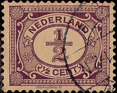 an old postage stamp with the cross on it's front and two letters that read nederland 2 cents