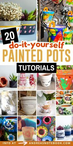 20 diy - yourself painted pots tips and ideas to make them look like they're from pottery