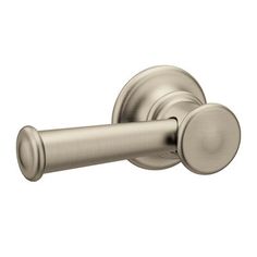 an image of a door handle on a white background, with the handles in brushed steel