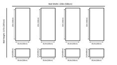 a diagram showing the size and width of a wall