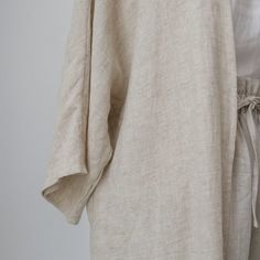 Long Linen Kimono Coat, Natural Color of Linen, Japanese Styled Outfit With Custom Size Available, Homewear - Etsy Casual Beige Kimono For Loungewear, Beige Casual Kimono With Relaxed Fit, Casual Beige Kimono With Relaxed Fit, Casual Linen Kimono For Loungewear, Casual Linen Kimono With Relaxed Fit, Beige Linen Kimono For Loungewear, Cream Linen Summer Outerwear, Casual Linen Kimono With Kimono Sleeves, Oversized Beige Casual Kimono