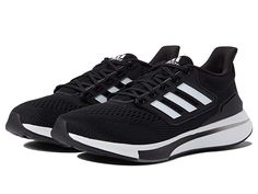 adidas Running EQ21 Run - Men's Shoes : Black/White/Grey : For the always on the go athlete, the adidas Running EQ19 Run shoes feature a breathable mesh upper to keep you cool and dry, while Cloudfoam cushioning makes every step comfortable. Mesh upper with classic three stripe design. Textile lining with added heel support and removeable insole. Lace up closure for a secure fit. Rubber outsole for a stable stride. Imported. Measurements: Weight: 11 oz Product measurements were taken using size Adidas Eq21 Run Shoes, Adidas Running Shoes Mens, Adidas Black Athletic Fit Running Shoes, Adidas Black Running Shoes For Outdoor, Black Adidas Sportswear Running Shoes, Functional Black Adidas Running Shoes, Black Fade-resistant Running Shoes For Training, Adidas Athletic Shoes, Adidas Shoes Mens