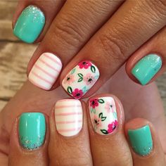 Spring Nails 2020, Nagel Stamping, Cute Summer Nail Designs, Cute Summer Nails, Spring Nail, Nail Designs Spring, Nail Inspiration, Floral Nails, Fancy Nails