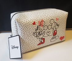 Brand New With Tags Disney Mickey And Minnie Mouse Cosmetic Toiletries Bag, Faux Leather. Primark Exclusive! Cosmetic Bag - Approx. Meas: 5" Height X 7" Length X 5" Width. Perfect Valentine's Day Present For A Disney Lover! Let Me Know If Your Have Any Questions. Cute Mickey Mouse Bags For Gifts, Cute Mickey Mouse Bags As Gift, Disney Minnie Mouse White Bag, White Minnie Mouse Bag For Daily Use, Cute White Mickey Mouse Bags, Danielle Nicole Disney, Mickey And Minnie Love, Mermaid Books, Disney Mickey And Minnie