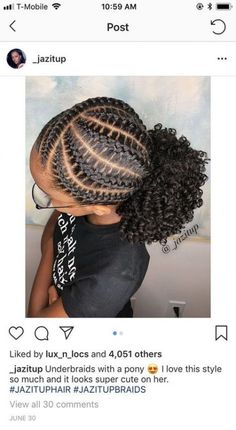 Cabello Afro Natural, Locs Styles, Lil Girl Hairstyles, Braided Ponytail Hairstyles, Girls Natural Hairstyles