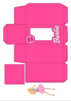 Barbie Candy Box Diy, Barbie Theme Souvenir, Barbie Party Favor Box Template, Barbie Doll Box Template, Barbie Birthday Printables, Barbie Popcorn Box Template, Barbie Box Printable, This Barbie Is Template 2023, Barbie Box Template