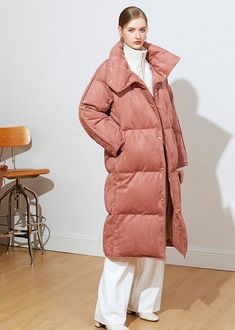 Talia Pink Long Down Puffer Coat | Women's Winter Outerwear Luxury Pink Puffer Outerwear, Luxury Pink Spring Puffer Jacket, Casual Luxury Pink Puffer Jacket, Luxury Casual Pink Puffer Jacket, Luxury Pink Winter Puffer Jacket, Luxury Long Coat Puffer Jacket For Winter, Hot Pink Winter Coat Long, Luxury Long Puffer Coat, Luxury Long Puffer Jacket For Winter