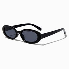 Help protect your precious baby blues (or browns, or greens!) from the sun's rays with these super-stylish sunnies. They're classic black with oval frames. 6W x 1.5H in. 15.24W x 3.81H cm.Material: Plastic - Claire's Black Oval Sunglasses Trendy Oval Sunglasses With Tinted Lenses, Trendy Black Oval Sunglasses, Teen Sunglasses, Doctor Halloween Costume, Black Oval Sunglasses, Piercing Kit, Eye Frames, Baby Blues, Fashionable Jewelry