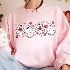 Ghost Valentines, Valentines Sweatshirt, My Boo, Ghost Shirt, Valentines Day Shirts, Valentines Shirt, Cute Ghost, Halloween Ghosts, Color Chart