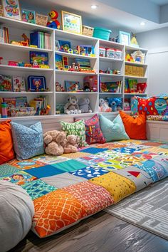 Colorful Playroom Design, Playroom Living Room Ideas, Playroom Arrangement, Space Playroom Ideas, Diy Kids Bedroom Ideas, Boho Kids Playroom, Playing Room Design, Boho Playroom Ideas, Diy Playroom Decor