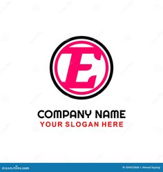 letter f logo design with circle shape and black pink color on white background, suitable for business