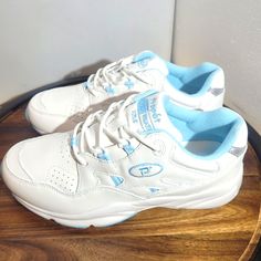 Blue Tennis Shoes, Light Blue Fabric, Everyday Activities, Stylish Shoes, Blue Fabric, Tennis Shoes, White Leather, White Light