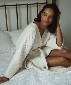 This luxury robe is made from quilted GOTS-certified organic cotton and is ethically constructed in Portugal. A relaxed, slightly oversized fit features deep side pockets and a flattering tie waist. Perfect as a house robe for leisurely days, it is also elevated enough to wear while running errands or even to the office as an extra layer against chilly winter days. All sale items are final sale. Plum Quilt, Quilted Robe, Winter Robes, Luxury Robes, Marie Kondo, Winter Days, Classic House, Winter Day, Cotton Quilts