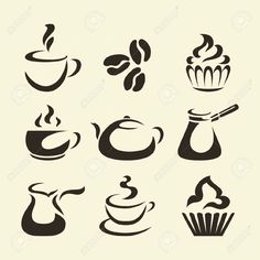 coffee icon set on white background