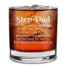 a shot glass with the words step dad on it