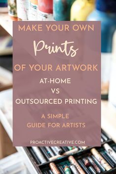 an open drawer with some art supplies on it and the words make your own prints of your