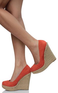 Burnt Orange Faux Suede Platform Pump Espadrille Wedge Glow Texas Football, Orange Wedges, Espadrille Wedge, Orange Fashion, Platform Pumps, Wedge Espadrille, Espadrilles Wedges, Wedge Shoes