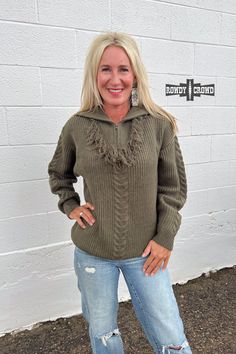 Cypress Pullover
⚡Use code PIN15 at checkout for 15% off! ⚡ www.baharanchwesternwear.com #fallfashion #fall #fallweather #fallwesternoutfit #falloutfit #western #cowgirl #pullover #fringe #fallwesternoutfit Knit Quarter Zip, Dresses Western, Comfort Gifts, Belt Top