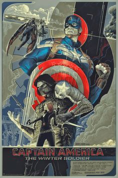 captain america the winter soldier movie poster art print on canvas by artist mark brile