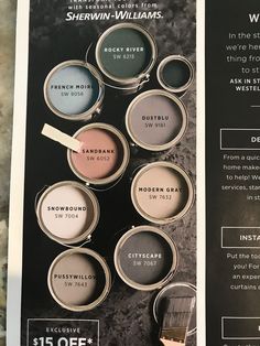 an advertisement for sherylin - williams's new paint collection is shown here