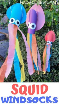 Ocean Crafts For Kids, Windsock Craft, Wind Socks, Ocean Theme Crafts, Ocean Animal Crafts, Summer Camp Crafts, Ocean Kids, Toddler Arts And Crafts