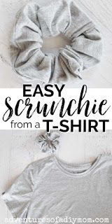 an easy scrunch t - shirt is shown with the words easy scrunchie from a t - shirt