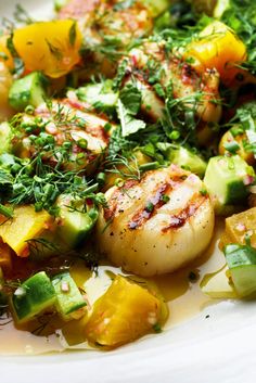 a close up of a plate of food with vegetables