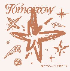 a cross stitch pattern with the words viking on it and an image of a star