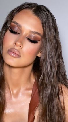 Chocolate Makeup Looks, Chocolate Makeup, Brown Eyeshadow Looks, Glam Makeup Look, Glamorous Makeup, Creative Makeup Looks, Makeup Game, Glamour Makeup