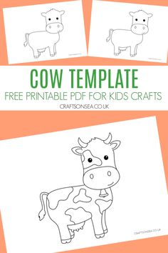 the free printable cow template for kids to color