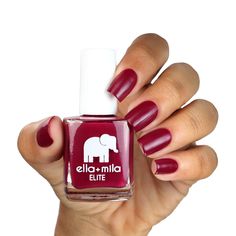 Merlot wine red {Matte finish} “I'm wine tasting...for one.” ELITE Collection Nail polish bottle 13.3 ml - 0.45 fl oz | ingredients "17-Free" products do not contain: Acetone, Animal-Derived Ingredients, Bisphenol-A, Camphor, Ethyl Tosylamide, Formaldehyde, Formaldehyde Resin, Gluten, Glycol Ether of Series E (Gycol ethers derived from ethylene oxide), Nonylphenol Ethoxylate, Parabens, Phthalates (including DBP), Styrene, Sulfate, Toluene, Triphenyl Phosphate (TPHP/TPP), Xylene Vegan Animal crue Merlot Red Wine, Huda Beauty Lashes, Cleanser For Sensitive Skin, Nail Polish Bottle, Merlot Wine, Olive Skin Tone, Red Polish, Vegan Nail Polish, Polish Ideas