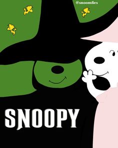 an image of a cartoon dog with a hat on its head and the words snoopy above it