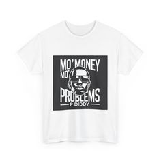 Bring a piece of hip-hop legend into your wardrobe with this P Diddy-inspired graphic T-shirt, featuring a sleek and minimalist design perfect for any streetwear enthusiast. This bold and stylish tee showcases P Diddy against a clean black background, paying homage to the iconic mantra "Mo' Money, Mo' Problems". Features: High-quality print: Ensures vibrant detail with durable ink for lasting wear. Comfortable fit: Made from soft, breathable cotton fabric for all-day comfort. Versatile style: Pe Mo Money Mo Problems, Streetwear Graphic Tee, Streetwear Graphic Tees, Mo Money, Hip Hop Culture, Mantra, Black Background, Black Backgrounds, Halloween Shopping