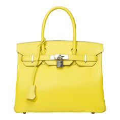 Hermes Splendid Birkin 30 Handbag In Lime Epsom Leather, Shw on Chairish.com