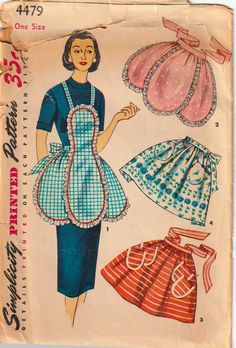 an old fashioned sewing pattern for a woman's apron and dress