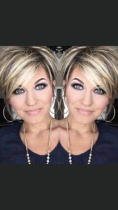 Kaci English Hair, Round Face Short Haircuts, Hair Round Face, Hair Transition, Women Short Hair, 2023 Hair, Stylish Short Hair, Medium Layered Hair, Color Highlights