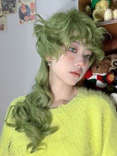 The price is for a wig only, others are not included. Garment Size SizeFree SizeHair Length57 Drag Wigs, Kawaii Store, Green Wig, Cosplay Kawaii, Kawaii Cosplay, World Of Fantasy, Hair Reference, Vibrant Green, Wig Styles