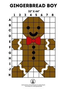 a crossword puzzle with a gingerbread boy on it's face and red bow tie