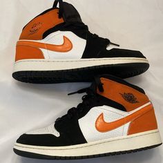 These Are Gently Used Nike “Air Jordan Shattered” Tennis Shoes. The Air Jordan Logo On One Shoe Is Worn. One Stitch Out On One Shoe And A Little Scuff On Back Of Shoe. Bottoms Look Brand New And Shoes Are In Great Shape! Please See Pictures! Jordan Nike Shoes, Air Jordan Logo, Air Jordan Nike, Jordan Logo, Jordan 1s, Nike Air Jordans, Nike Jordan, Orange White, Nike Air Jordan