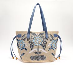 Is a joyful carry your jam? This beautifully embroidered and beaded tote delivers the smiles with each and every reach -- whether you designate it for the beach, your commute, or elegant daytrips. From America & Beyond. Casual Embroidered Bag For Summer, Embroidered Travel Bags For Beach Season, Casual Embroidered Tote Beach Bag, Embroidered Tote Beach Bag, Embroidered Tote Bag For Beach Season, Beach Season Embroidered Tote Bag, Embroidered Rectangular Beach Bag For Everyday Use, Embroidered Beach Bag For Travel, Embroidered Beige Beach Bag For Daily Use