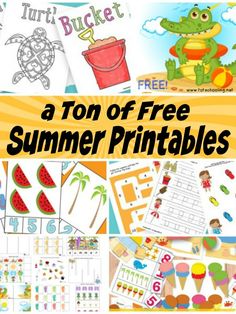 a collection of free summer printables for kids