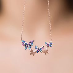 3 Butterfly Necklace symbolizes long life. In China, if two butterflies are seen flying together they are considered to be the perfect emblem of love.• Finish: 925k Sterling Silver / Rose • It's dainty and can be worn every day • A special piece you'll treasure • High quality materials and attention to detail • Our jewelry is designed With ?️ In NY H O W ∙ T O ∙ O R D E R It’s easy as 1, 2, 3! 1. Select your loved option from the dropdown menu 2. Add to your cart and move on to checkout I T E M